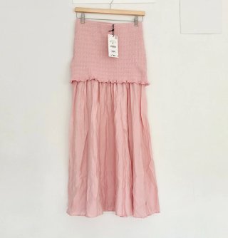 Falda larga Zara rosa combinada