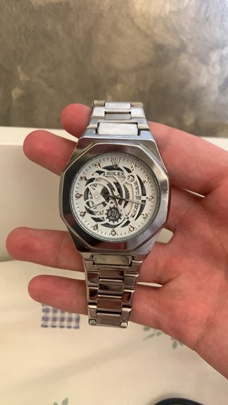 Reloj Rolex Plateado y Blanco