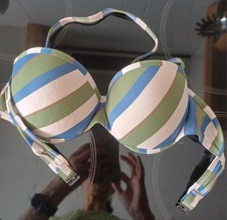Bikini rayas azul y verde