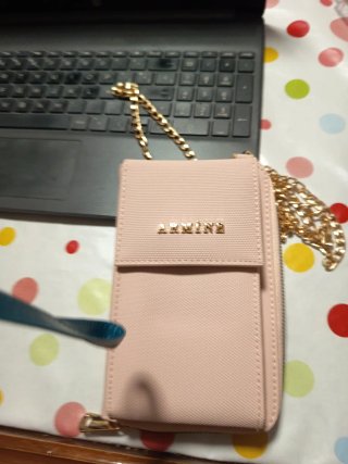 Bolso rosa para móvil con cadena dorada, Turquía