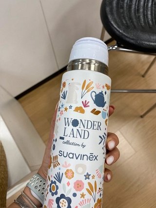 Suavinex, Termo Líquidos para Bebé.  Inoxidable Hermético. Ideal Preparar Biberones. 500 ml, Flores