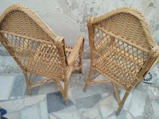 Sillas de mimbre auténtico (2 unidades)