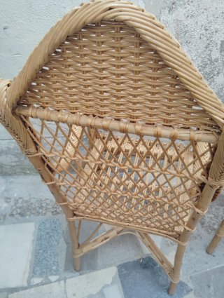 Sillas de mimbre auténtico (2 unidades)