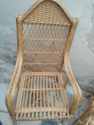 Sillas de mimbre auténtico (2 unidades)