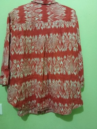 Camisa Jones New York Estampada Roja y Beige