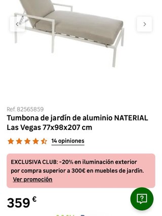 Tumbonas de aluminio para jardín