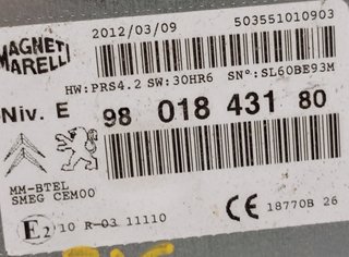SISTEMA NAVEGACION GPS PEUGEOT 208 8F01 980184318