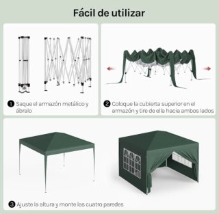Carpa Plegable 3x3  Oxford 600D, Impermeable, Uv50