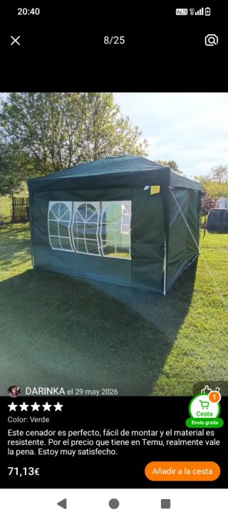 Carpa Plegable 3x3  Oxford 600D, Impermeable, Uv50