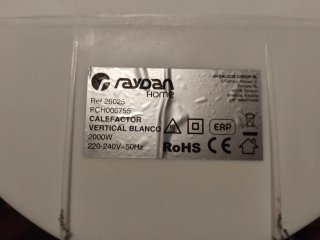 Calefactor Raydan Home 2000W