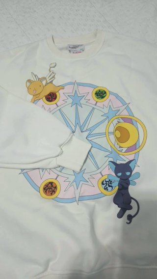 Sudadera Sakura Card Captor blanca Oversize