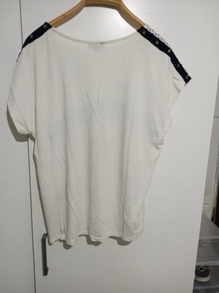 Blusa ANTEA lunares azul y blanco talla 46