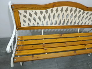 Banco Madera y Hierro Marrón/Blanco
