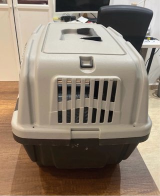 Transportín perro/gato gris y blanco