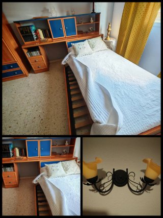 Cama nido con escritorio y estantería