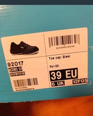 Zapatos de Seguridad Robusta Talla 39