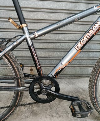 Bicicleta Rockrider Gris y Naranja