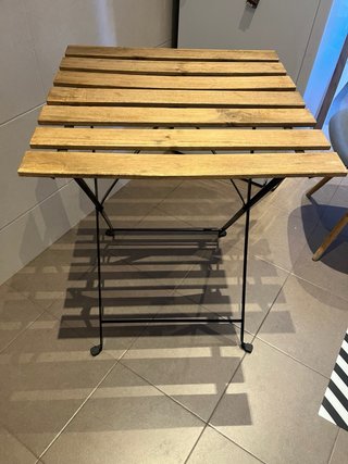 Mesa Balcón Plegable Madera y Metal
