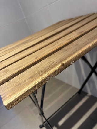 Mesa Balcón Plegable Madera y Metal