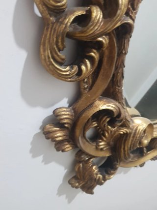 Espejo Ovalado Antiguo Dorado