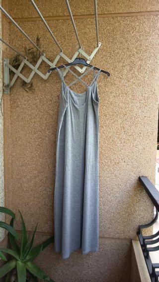 Vestido largo gris tirantes talla L