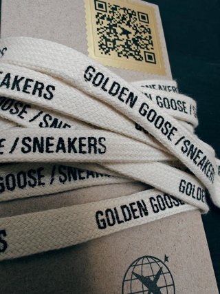 Cordones Golden Goose Beige/Negro