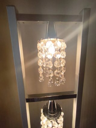 Lámpara de pie con 3 luces de cristal