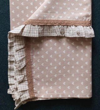Tovaglia romantica cuori beige/rosa