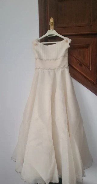 Vestido de Comunión Beige/Blanco