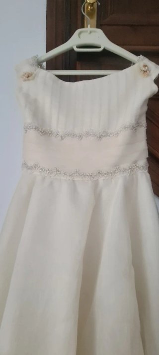 Vestido de Comunión Beige/Blanco
