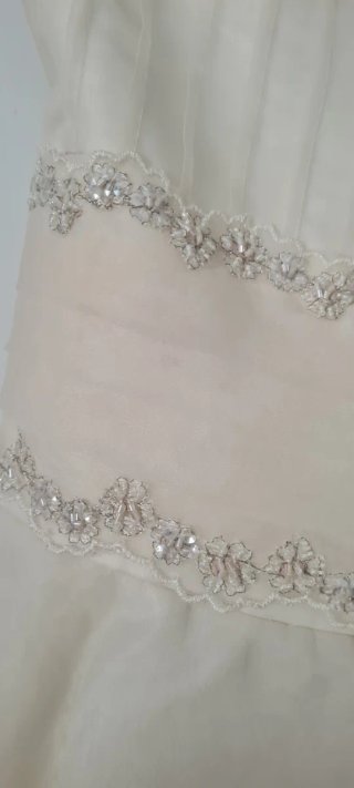 Vestido de Comunión Beige/Blanco