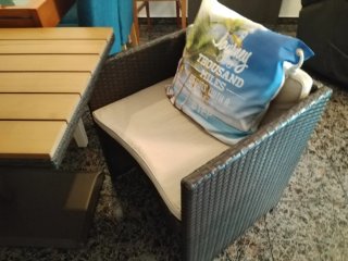 Mesa y 2 sillones de jardín ratán