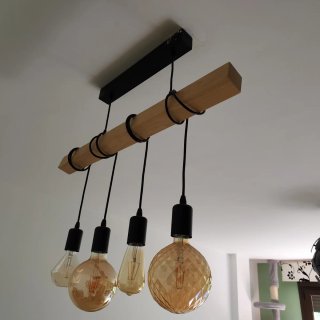 Lámpara de techo diseño madera y metal