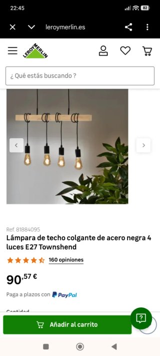 Lámpara de techo diseño madera y metal