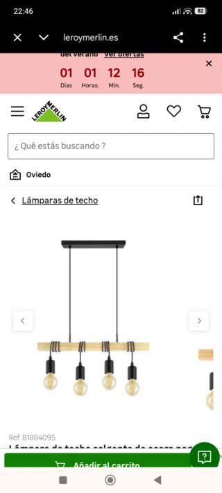 Lámpara de techo diseño madera y metal