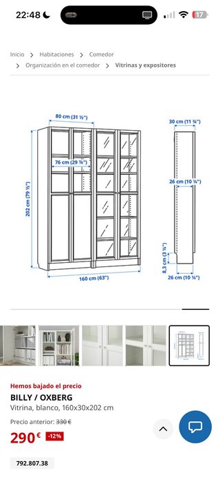 Ikea Billy vitrina