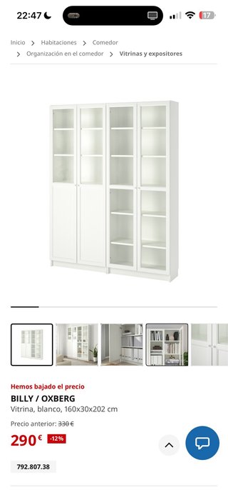Ikea Billy vitrina