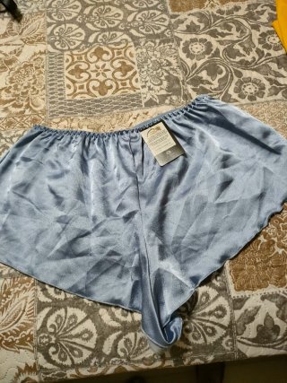 Pantalón pijama verano seda azul XXL