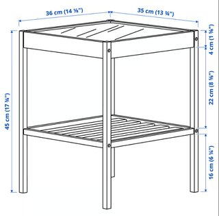 Mesita Noche IKEA NESNA Madera y Cristal