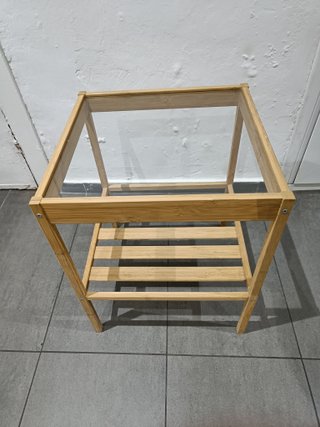 Mesita Noche IKEA NESNA Madera y Cristal