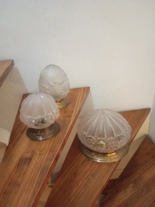 3 plafones cristal estilo Art Decó