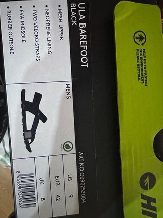 Sandalias Hi-Tec Barefoot Negras