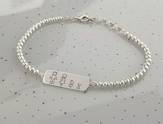 Pulsera Plata de ley 925 Familia