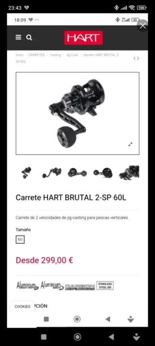 Carrete HART Brutal 2-SP 60L
