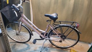 Bicicleta Gazelle rosa con cesta