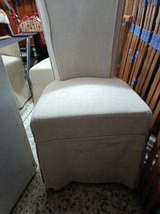 Juego de 2 sillas de tela beige