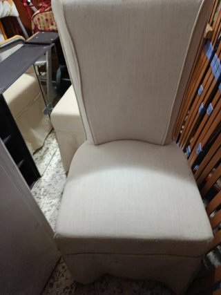Juego de 2 sillas de tela beige