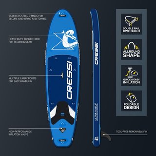 Tabla Paddle Surf Cressi Ultra 10'6 Azul y Blanca