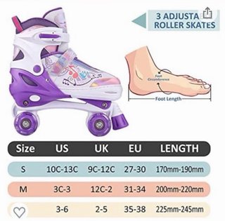 Patines niña extensibles luces T31-34