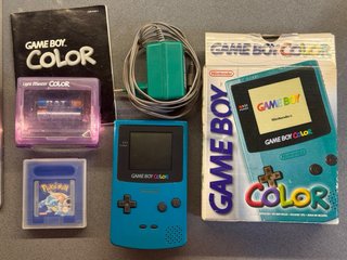 Pacchetto Game Boy Color Blu + Scatola + Accessori